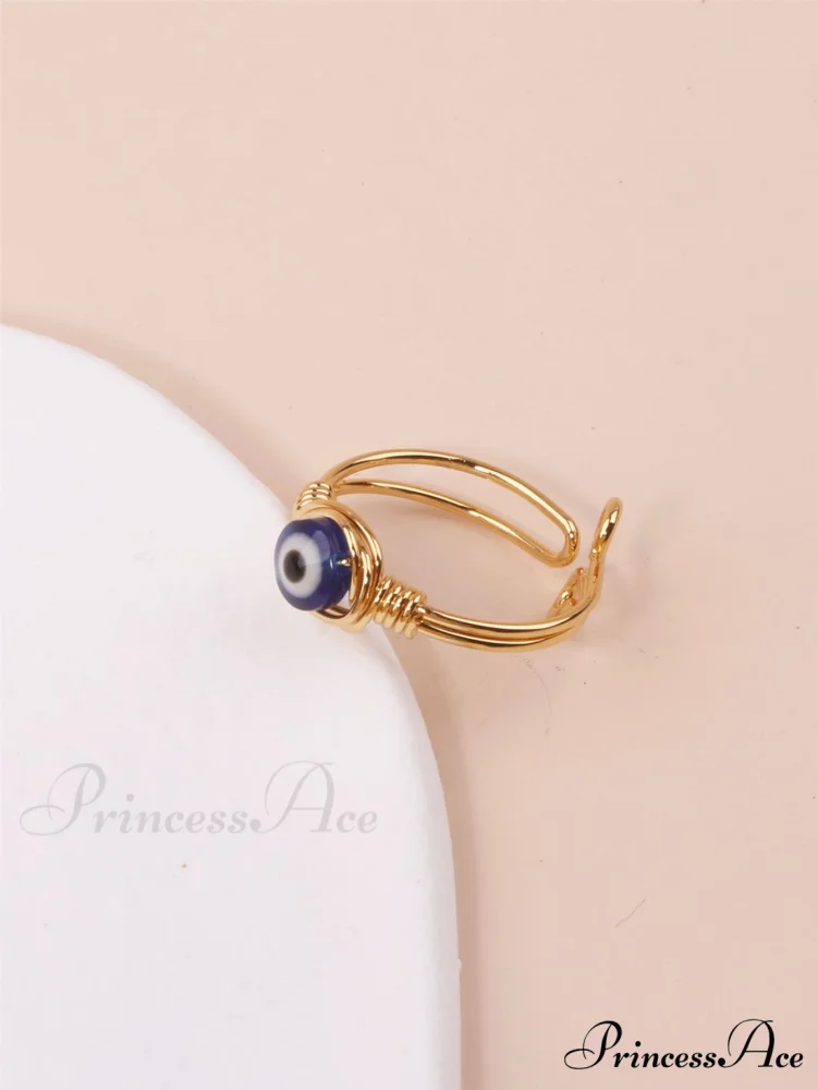 Evil Eye Decor Cuff Ring - Image 3