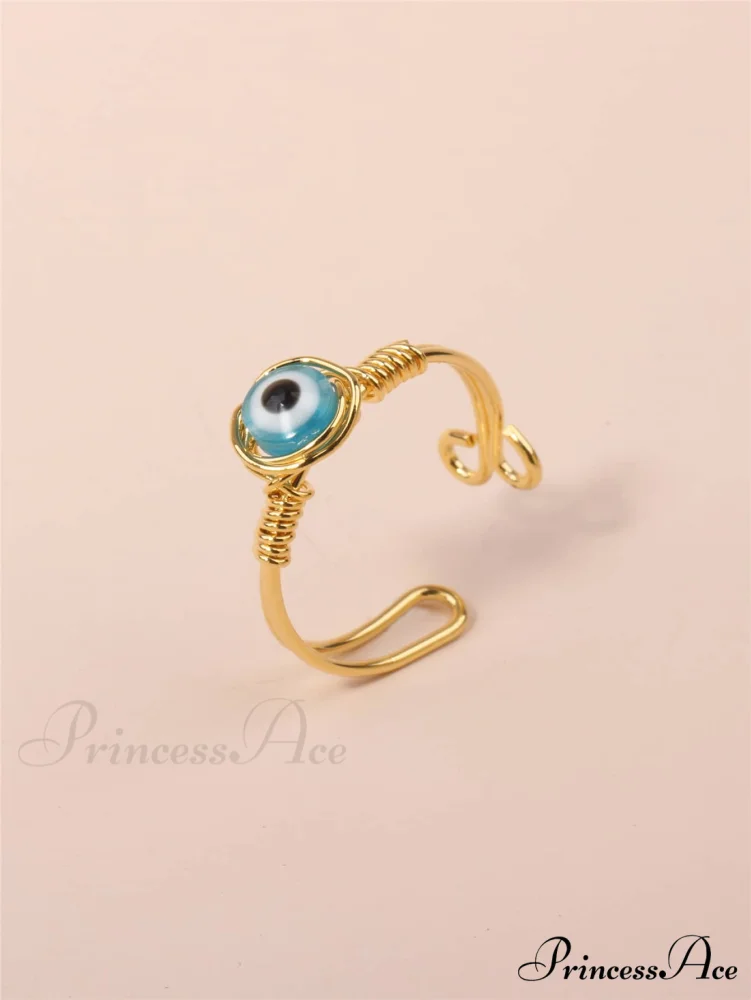 Evil Eye Decor Cuff Ring - Image 5