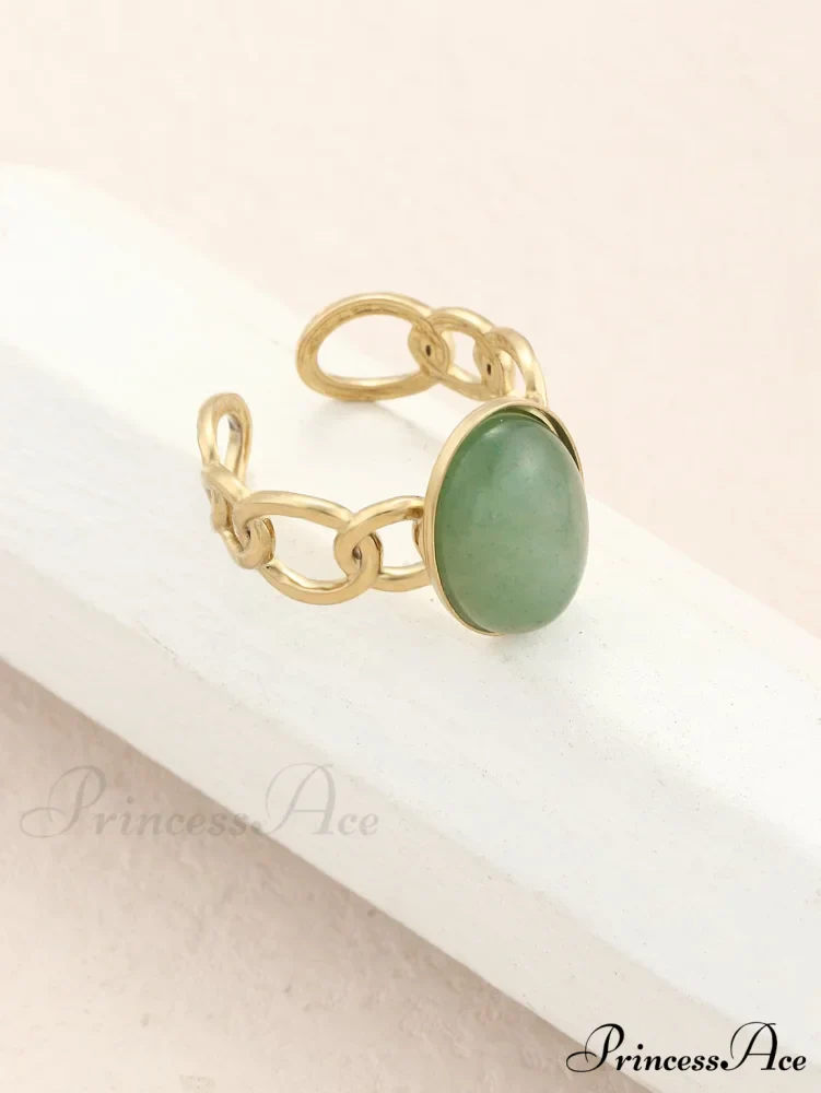 Oval Decor Cuff Ring - Image 3