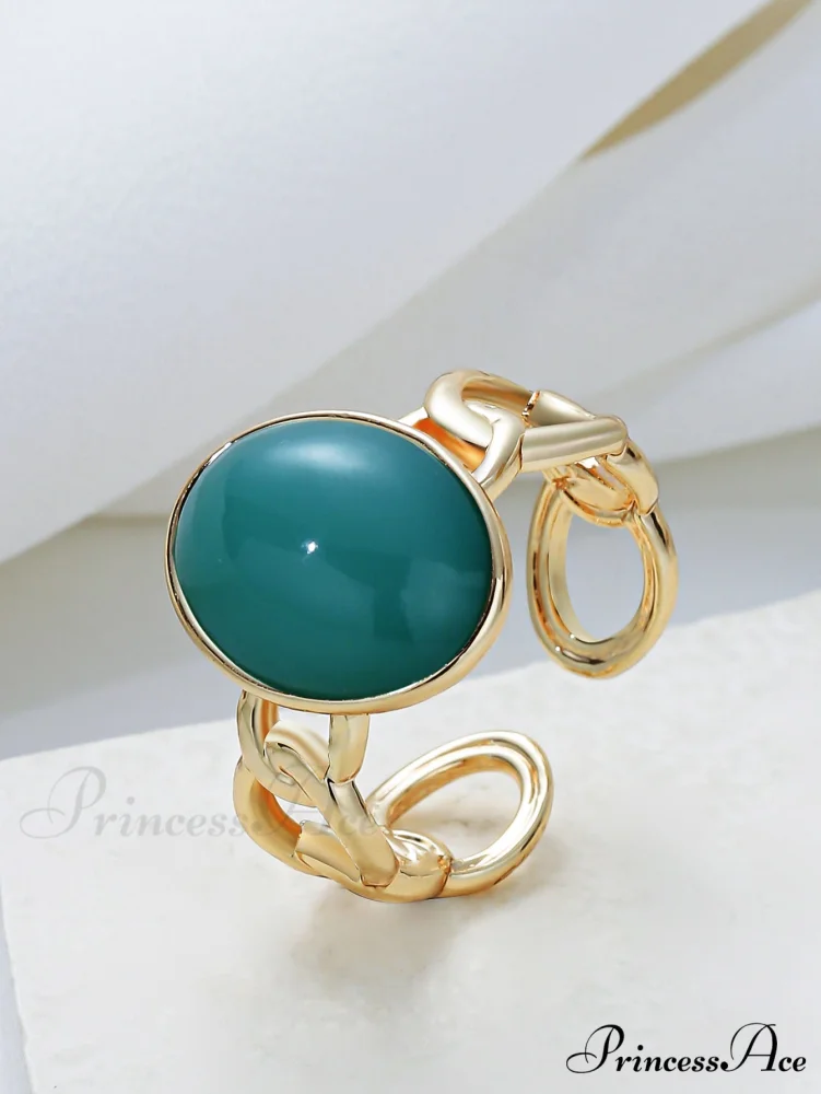Oval Decor Cuff Ring - Image 7