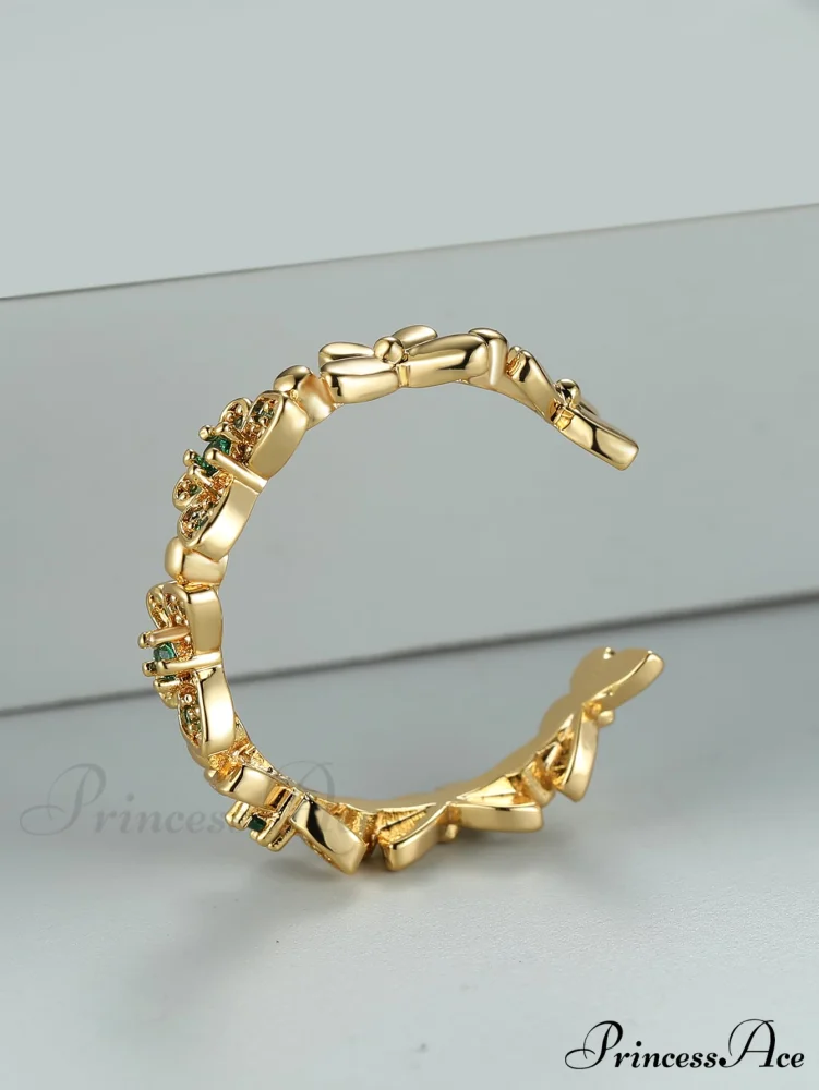 Rhinestone Butterfly Decor Cuff Ring - Image 3