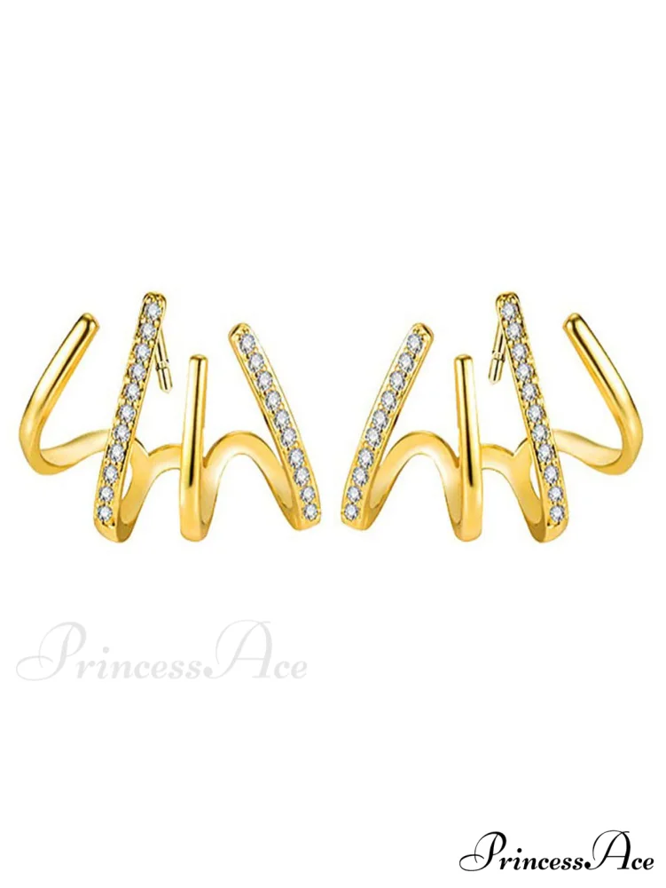 Women's Geometric One-piece Four-claw Design Earrings - Image 6