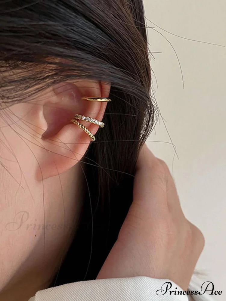 3pcs/set Fashion Zinc Alloy Textured Earrings - Image 2