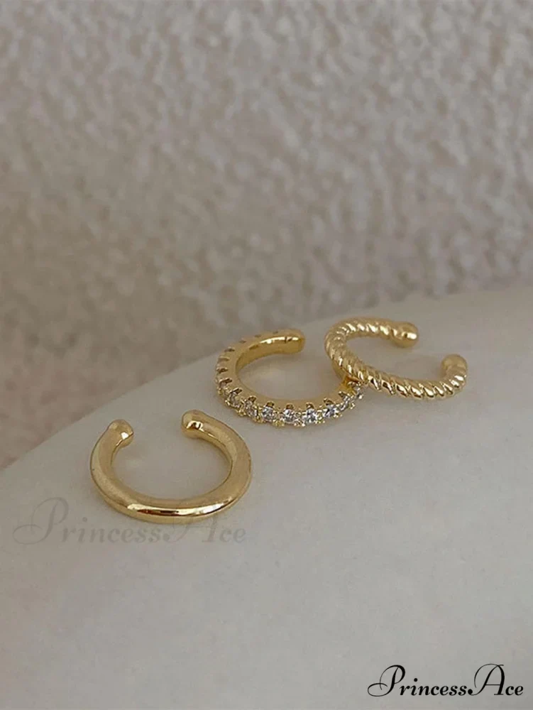3pcs/set Fashion Zinc Alloy Textured Earrings - Image 3