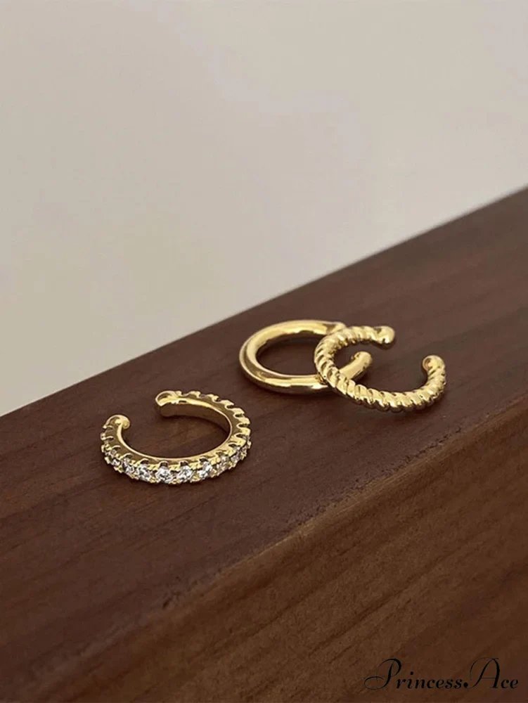 3pcs/set Fashion Zinc Alloy Textured Earrings - Image 4