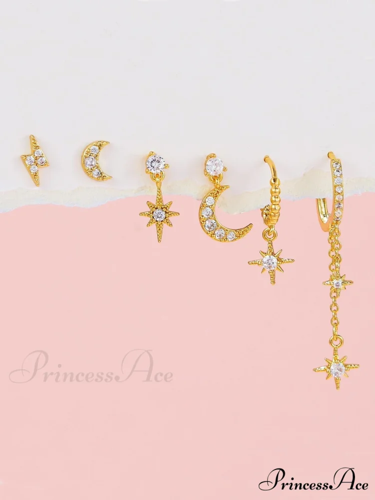 1set Women's Golden Fashionable Single Earrings - Image 2