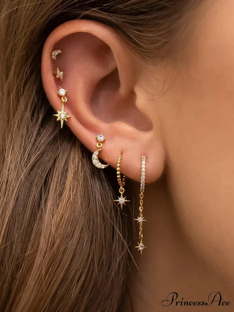 1set Women's Golden Fashionable Single Earrings - Image 6