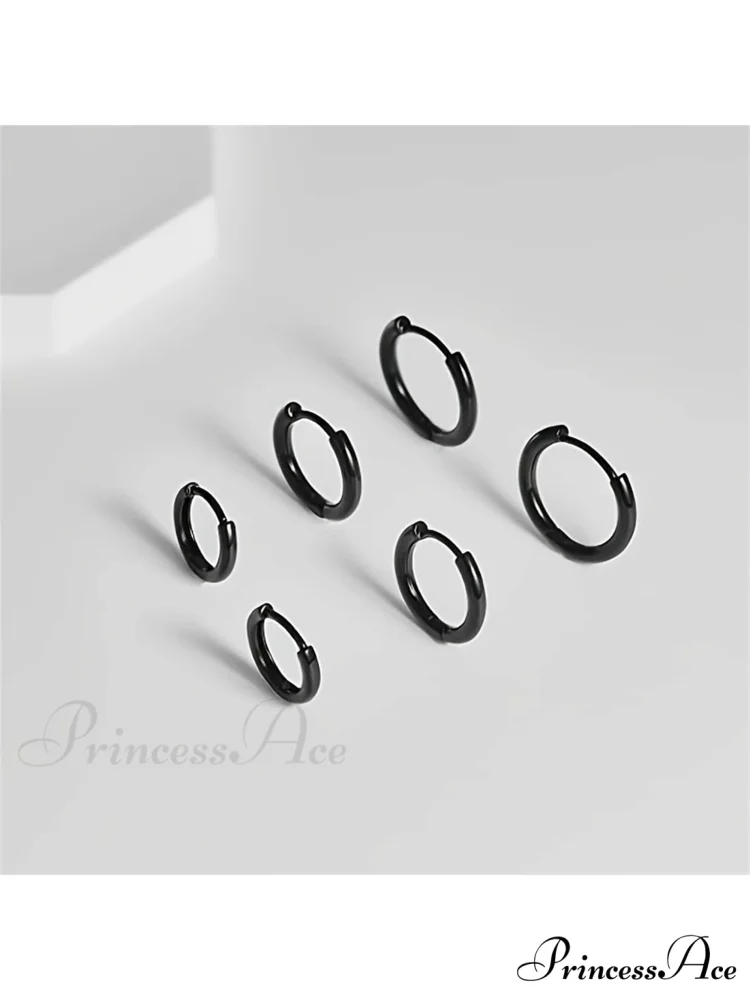 3 Pairs Huggie Hoop Earrings - Image 4