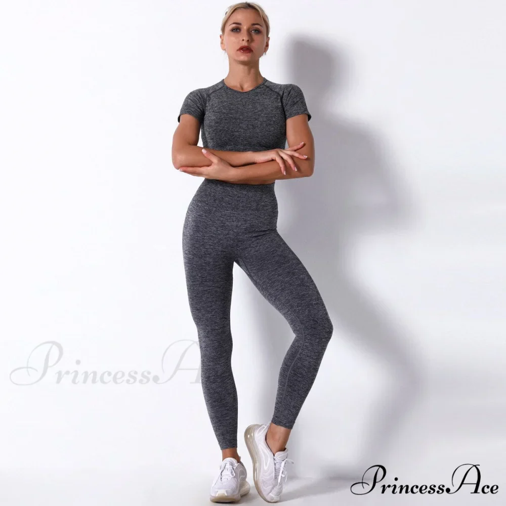 Women Seamless Sports Fitness Tracksuit Running Leggings - Image 2