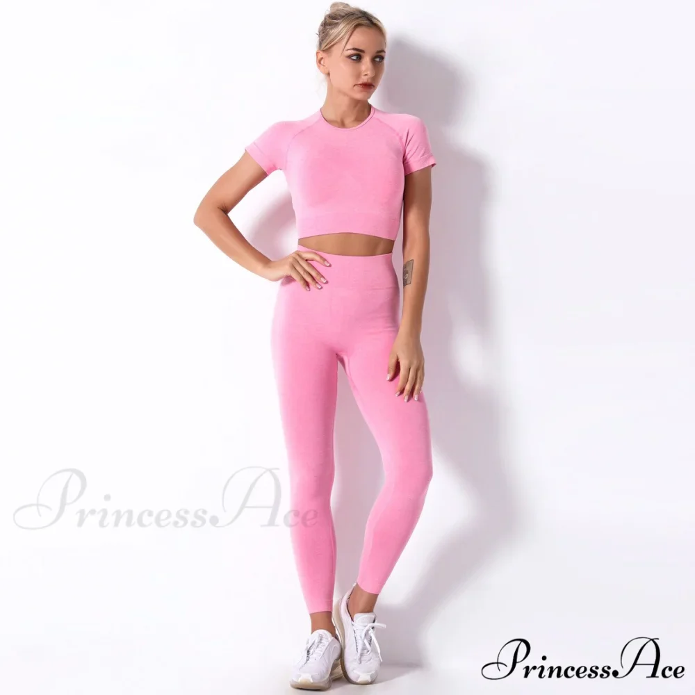 Women Seamless Sports Fitness Tracksuit Running Leggings - Image 4