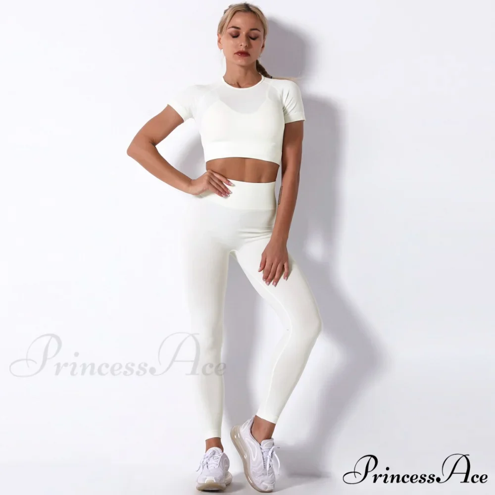 Women Seamless Sports Fitness Tracksuit Running Leggings - Image 5