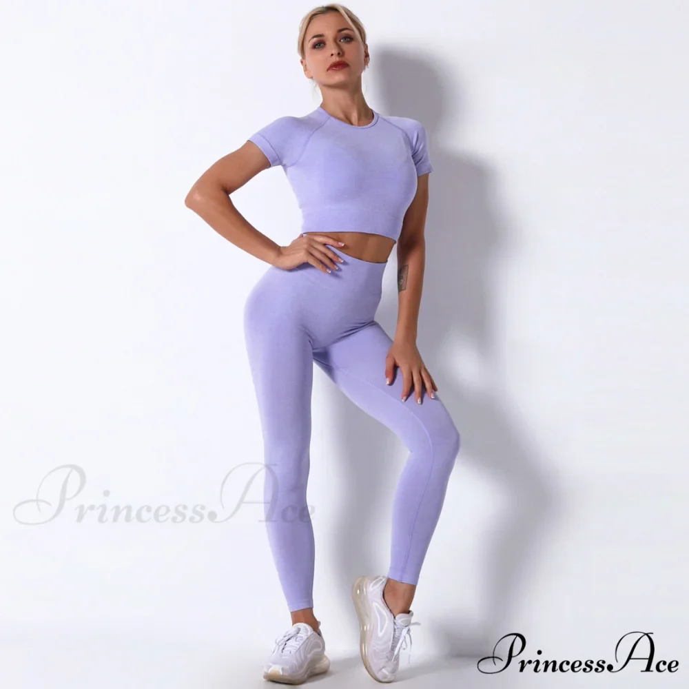 Women Seamless Sports Fitness Tracksuit Running Leggings - Image 7