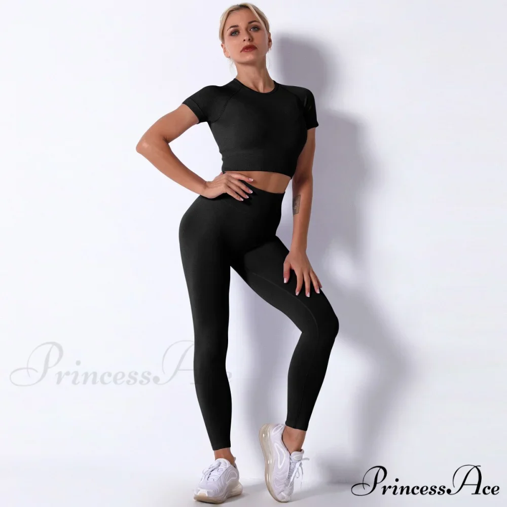 Women Seamless Sports Fitness Tracksuit Running Leggings - Image 8