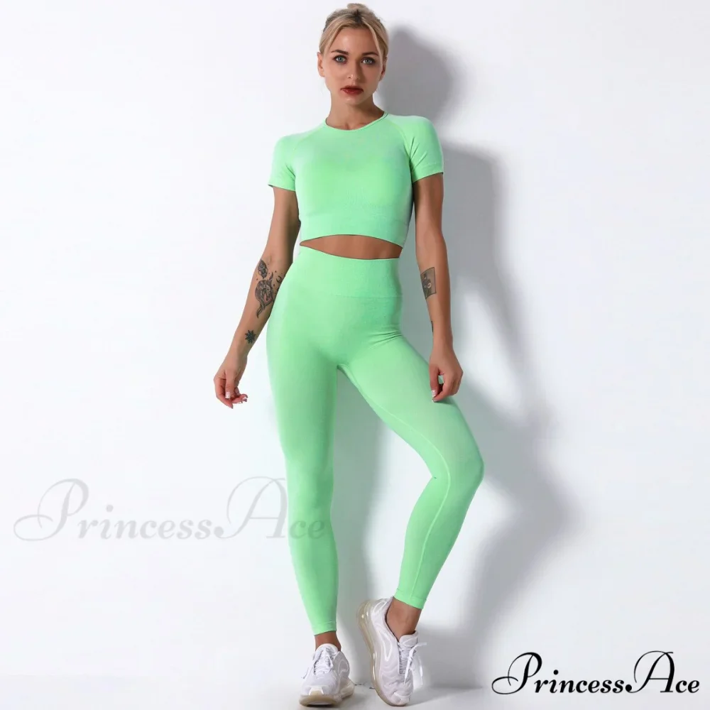 Women Seamless Sports Fitness Tracksuit Running Leggings - Image 9