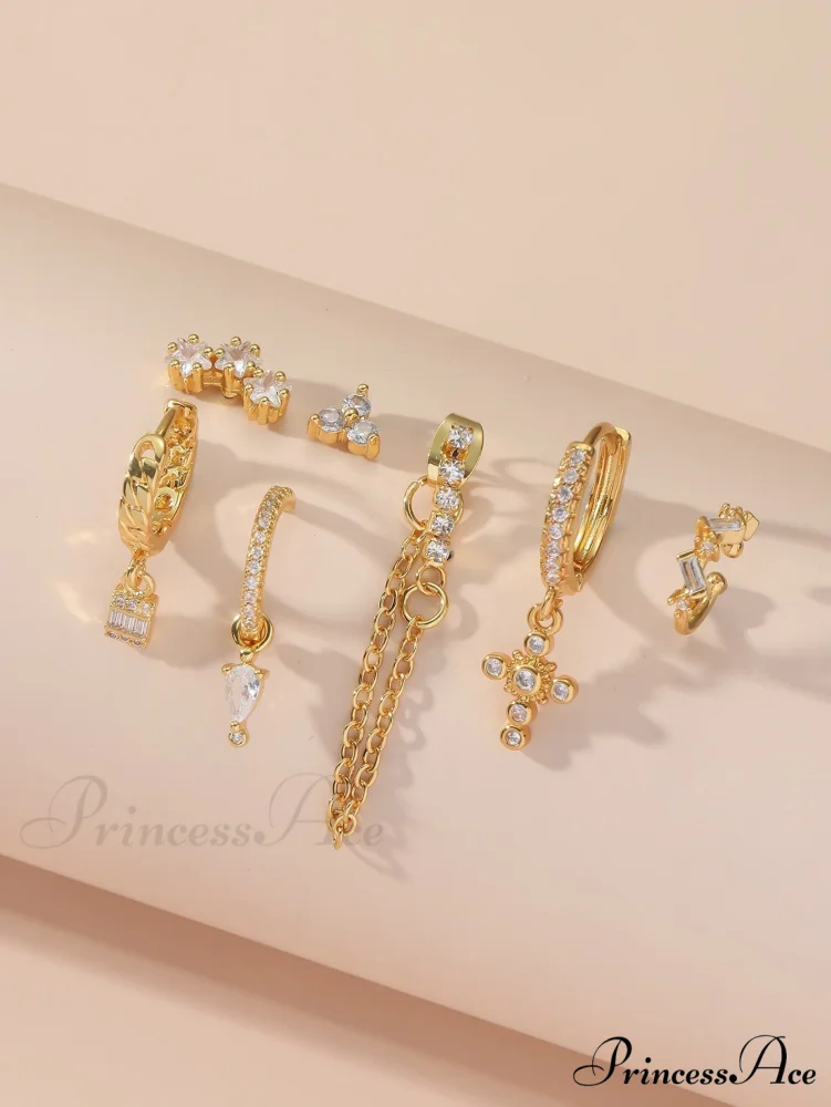 7pcs Cubic Zirconia Decor Earring - Image 4