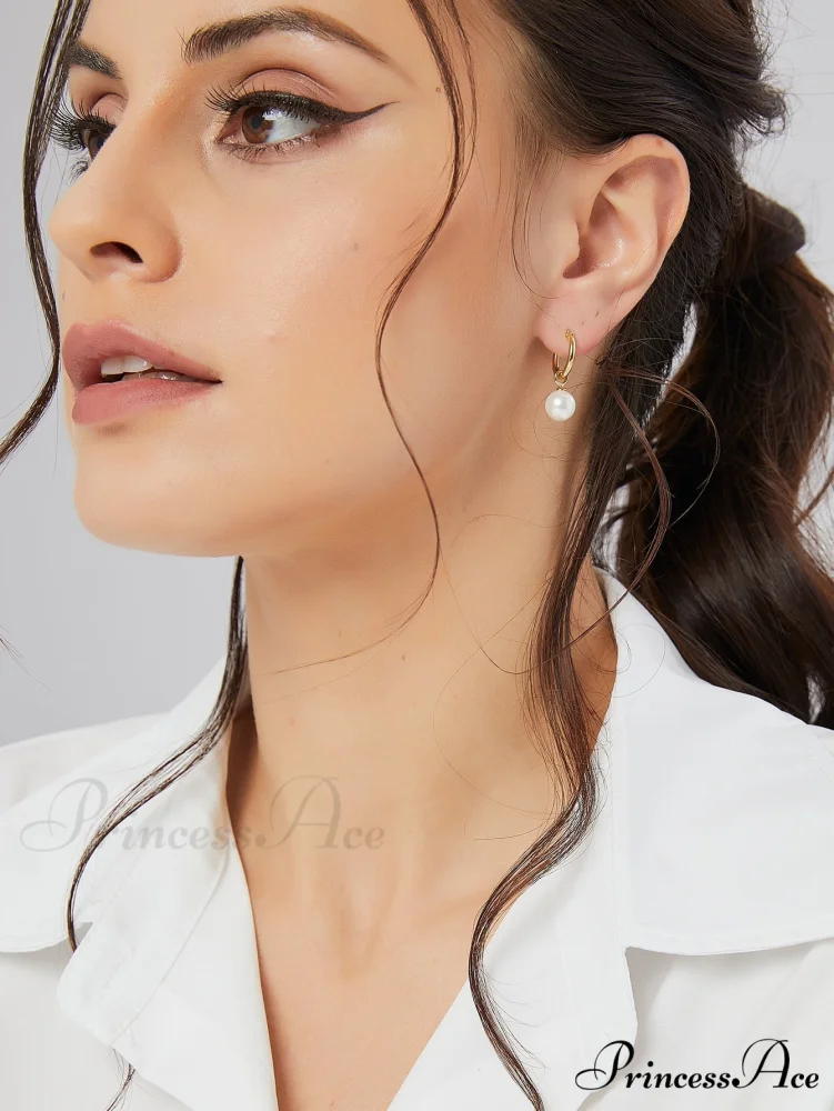 1pc Faux Pearl Drop Earrings - Image 4