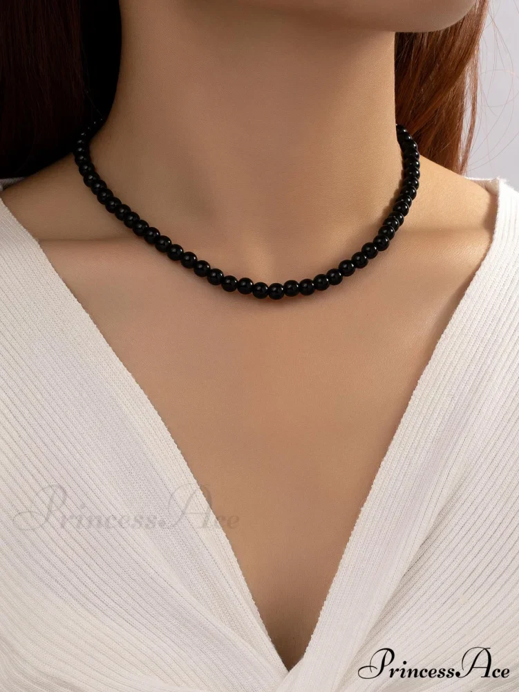 Faux Pearl Beaded Necklace - Image 6