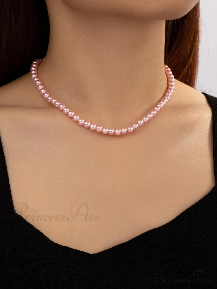 Faux Pearl Beaded Necklace - Image 7