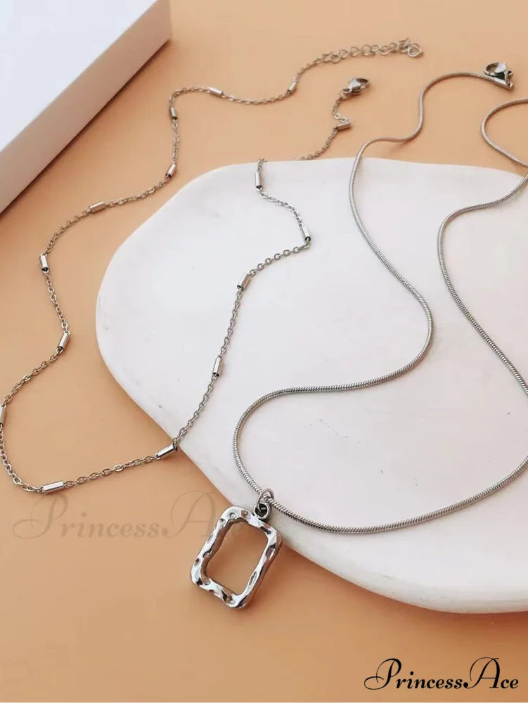2pcs/set Geo Charm Necklace - Image 2