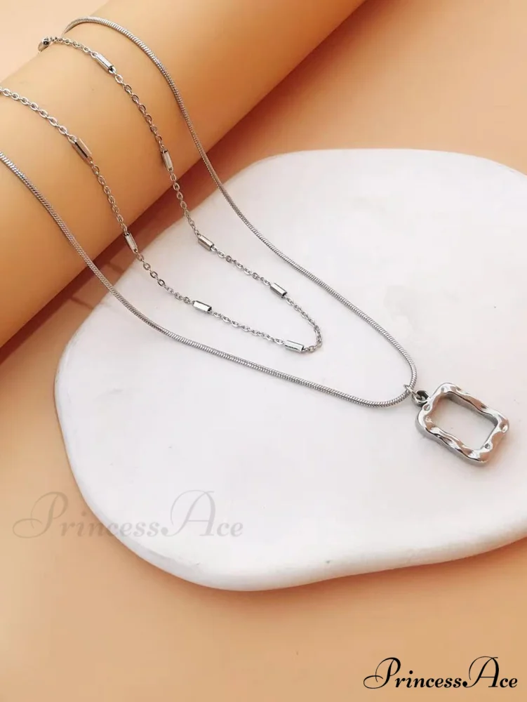2pcs/set Geo Charm Necklace - Image 3