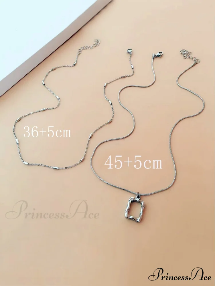 2pcs/set Geo Charm Necklace - Image 4
