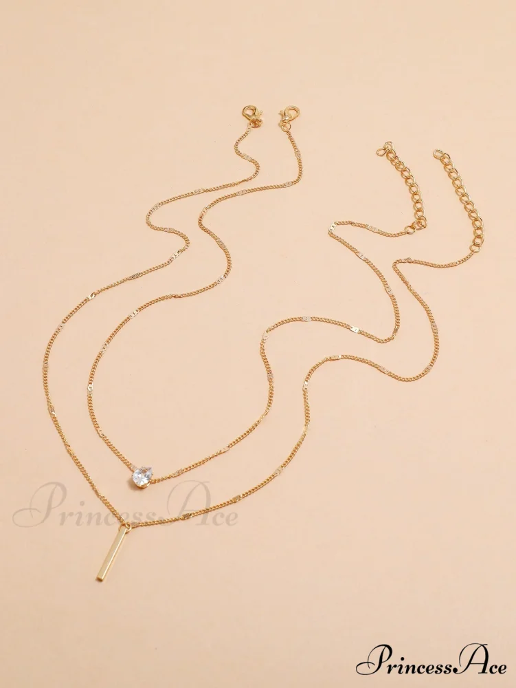2pcs/set Rhinestone Charm Necklace - Image 2