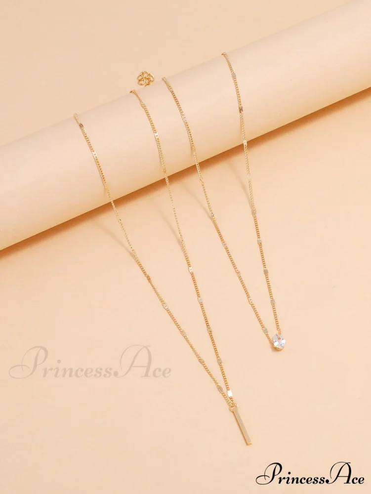 2pcs/set Rhinestone Charm Necklace - Image 3