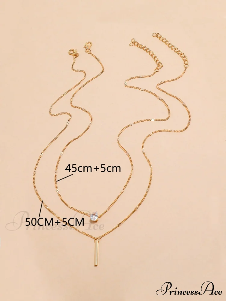 2pcs/set Rhinestone Charm Necklace - Image 4