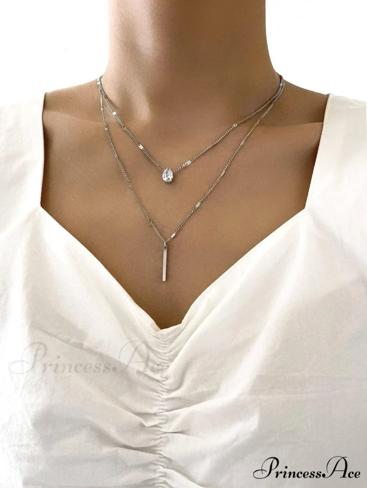 2pcs/set Rhinestone Charm Necklace - Image 6