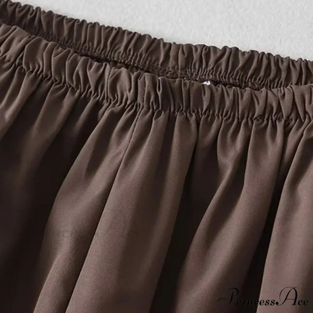 Elastic Waist Retro Solid Summer Clothes - Image 6