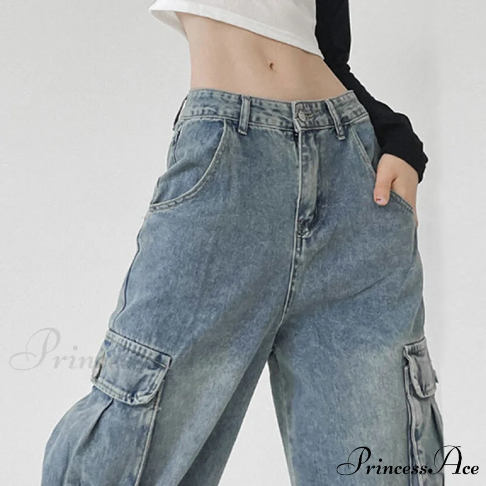 Wide Leg High Waist Straight Trousers Overalls - Image 3