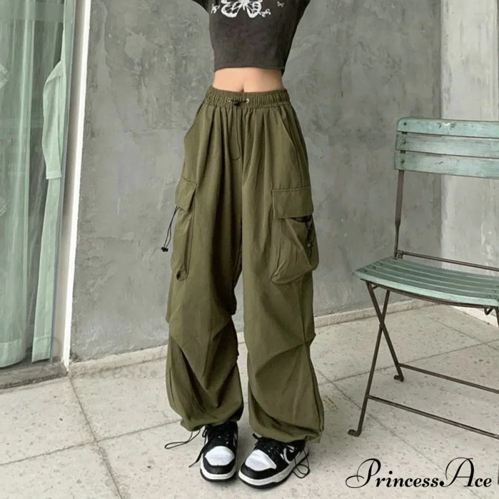 Straight Trousers Fashion Wide Leg Pockets Joggers Trousers - Image 10