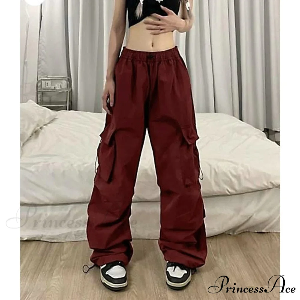 Straight Trousers Fashion Wide Leg Pockets Joggers Trousers - Image 11