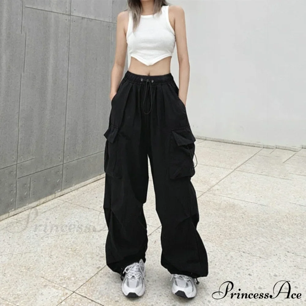 Straight Trousers Fashion Wide Leg Pockets Joggers Trousers - Image 8