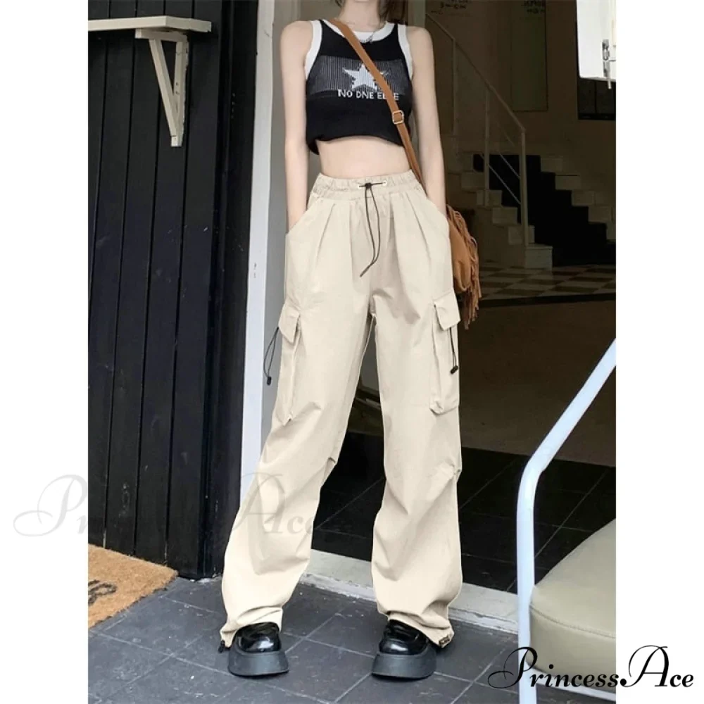 Casual Baggy Straight Wide Leg Pockets Joggers Trousers - Image 10