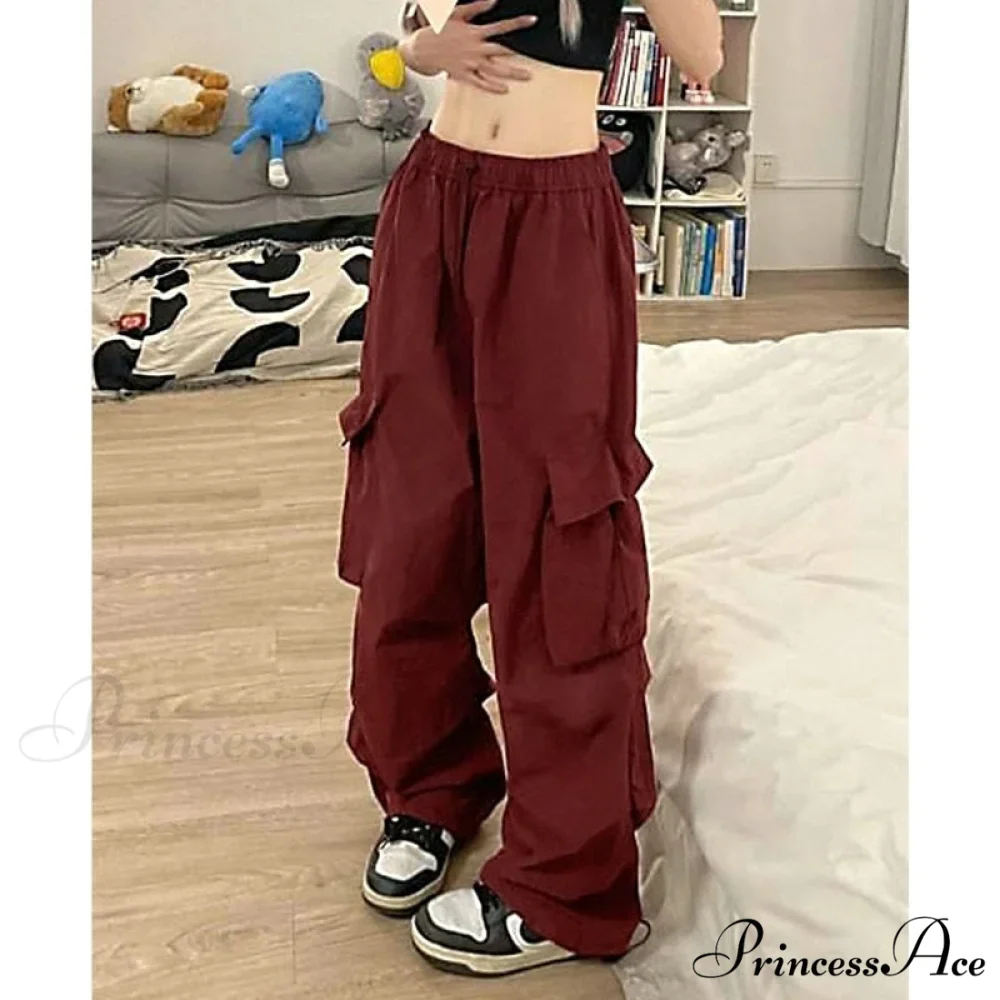 Casual Baggy Straight Wide Leg Pockets Joggers Trousers - Image 11