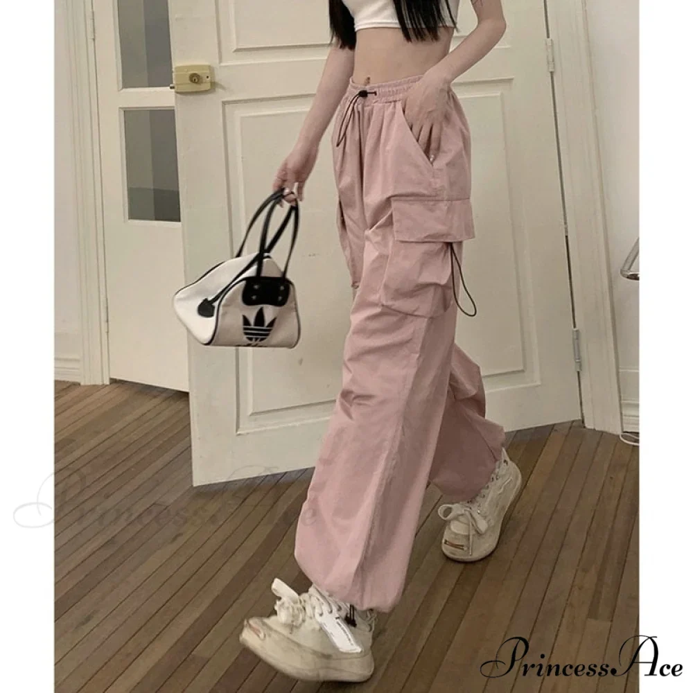 Casual Baggy Straight Wide Leg Pockets Joggers Trousers - Image 2