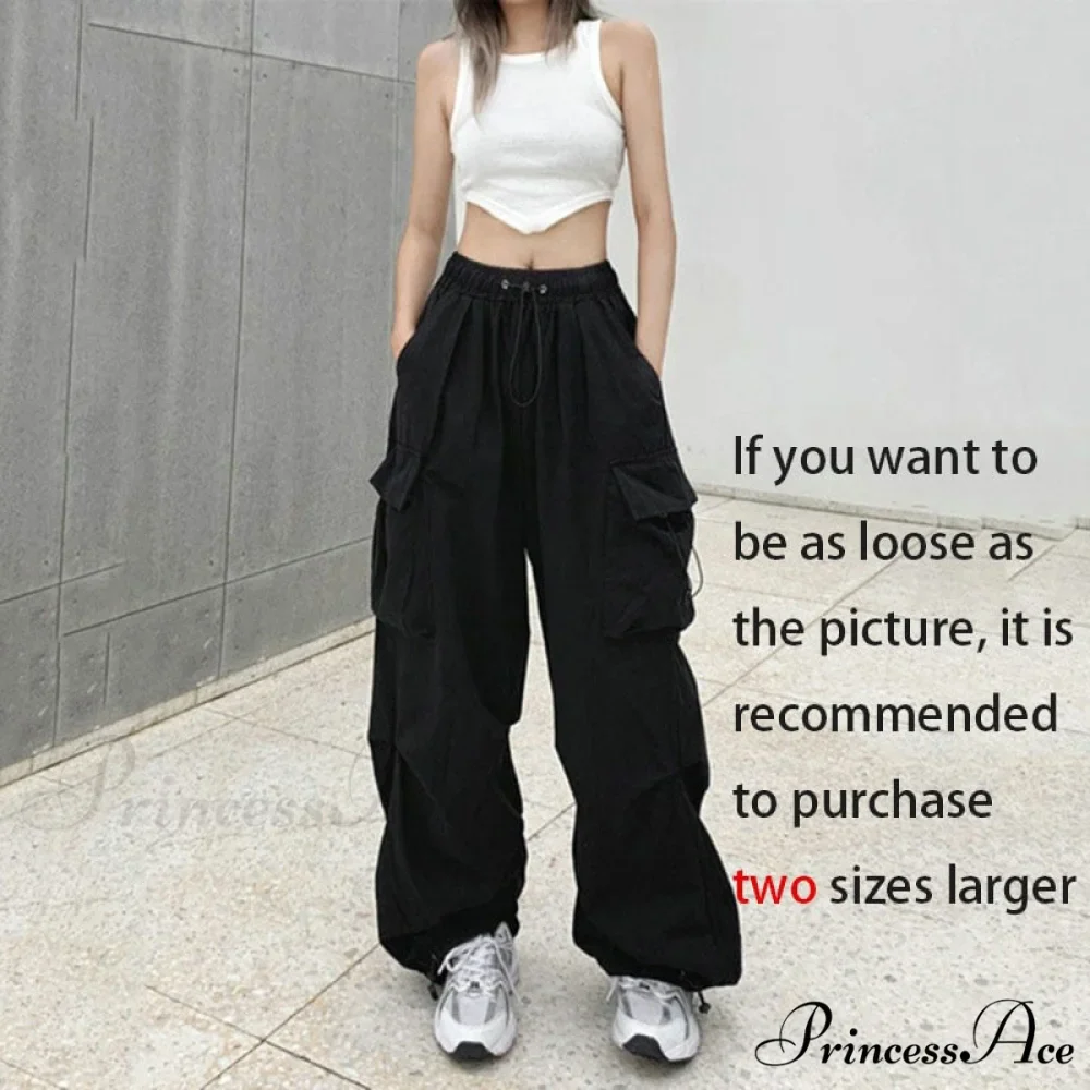 Casual Baggy Straight Wide Leg Pockets Joggers Trousers - Image 6