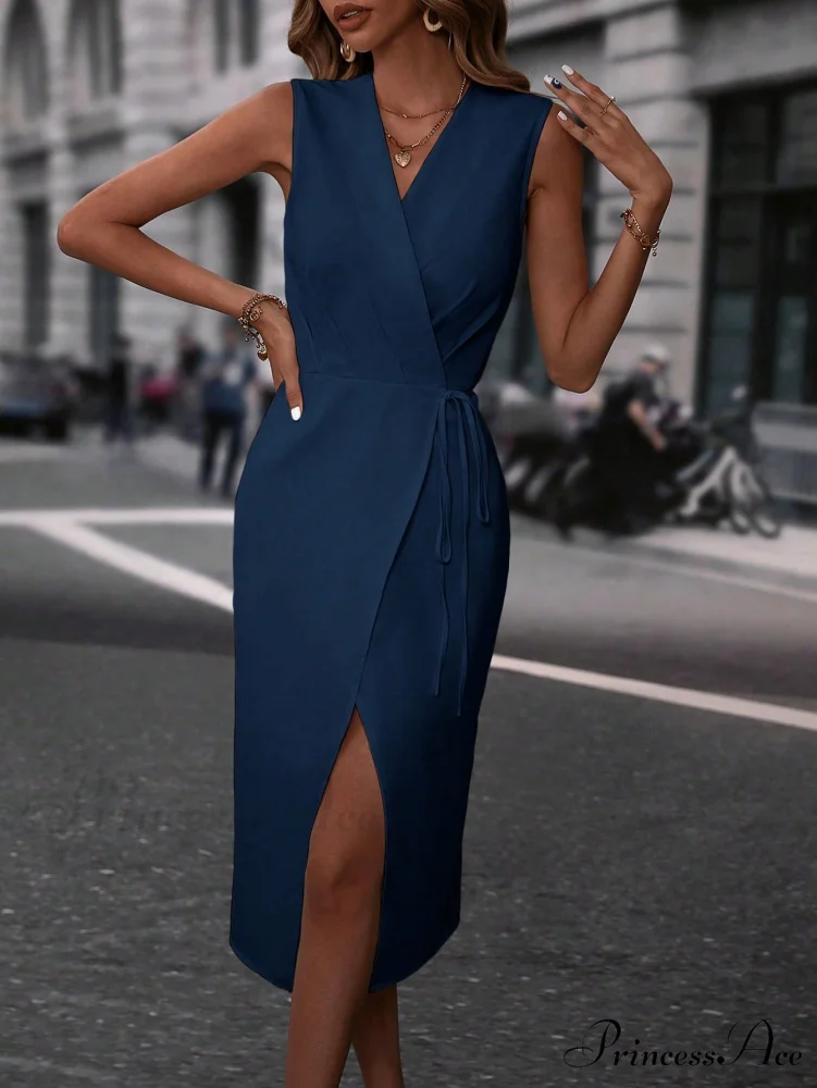 Solid Wrap Knot Side Dress - Image 8
