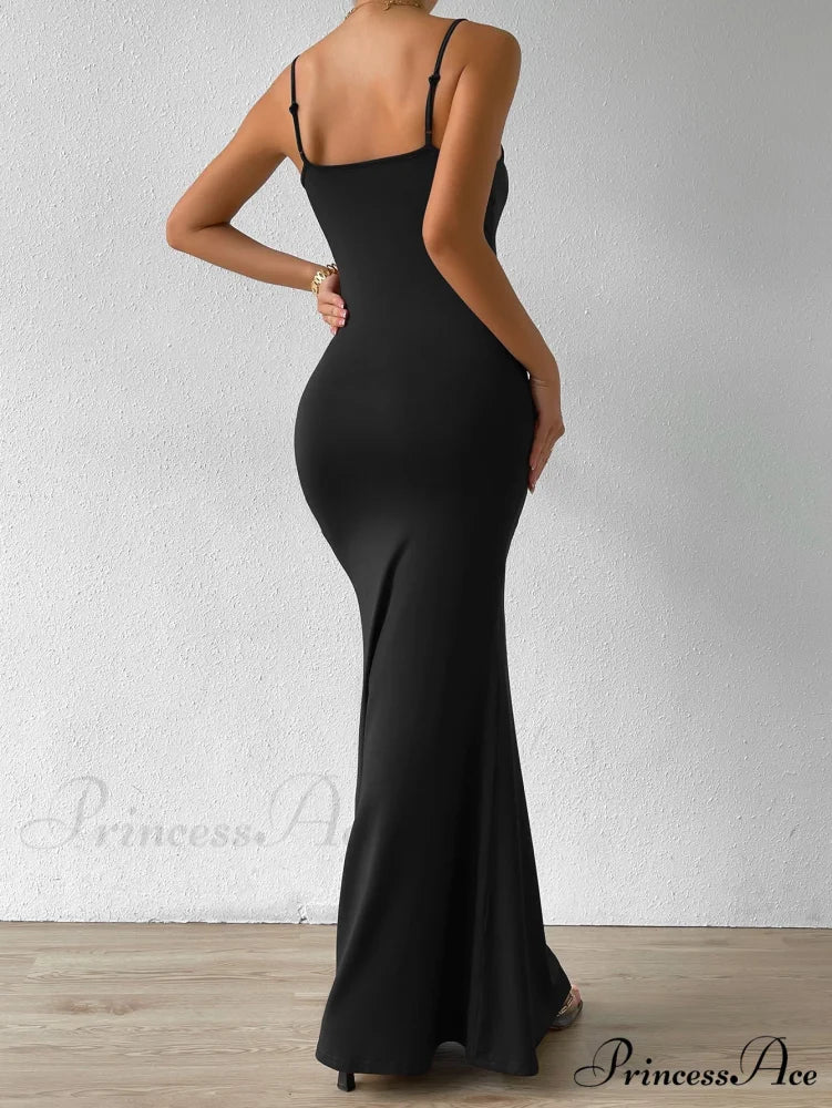 Solid Mermaid Hem Cami Dress - Image 2