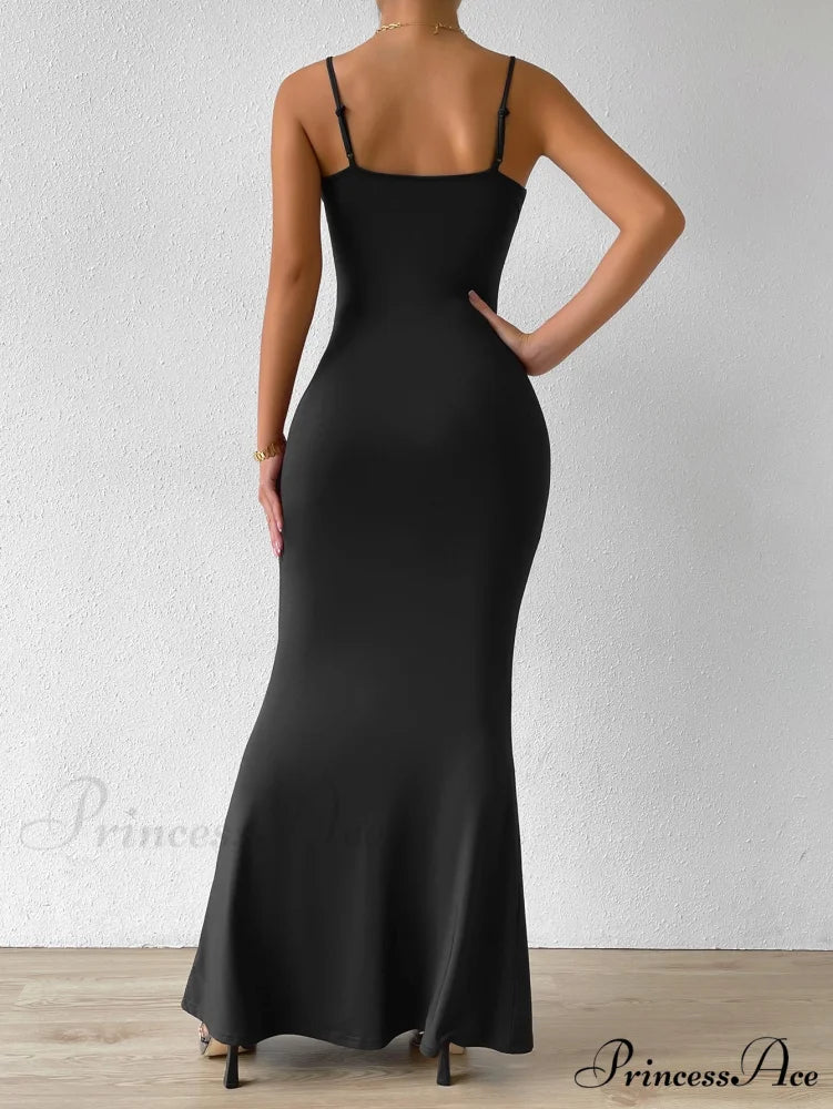 Solid Mermaid Hem Cami Dress - Image 3