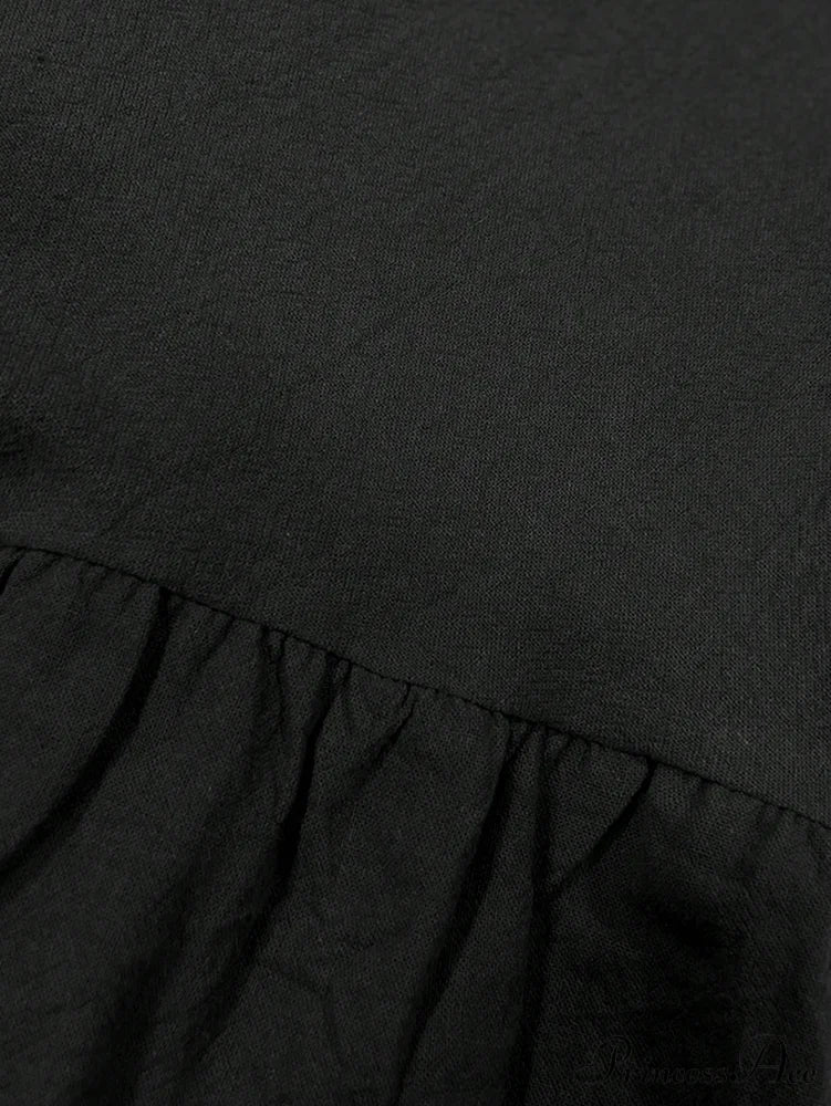 Solid Ruffle Hem Smock Dress - Image 7