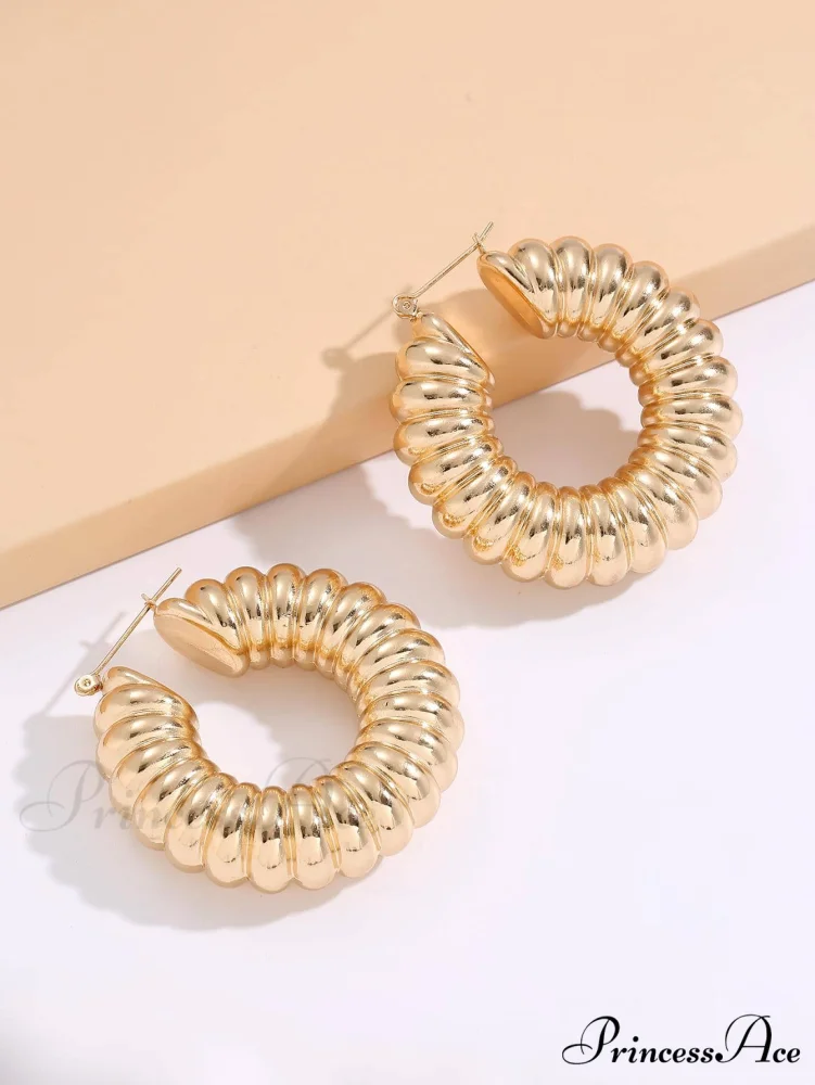 Textured Hoop Earrings For Women - Image 2