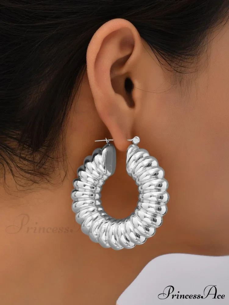 Textured Hoop Earrings For Women - Image 5