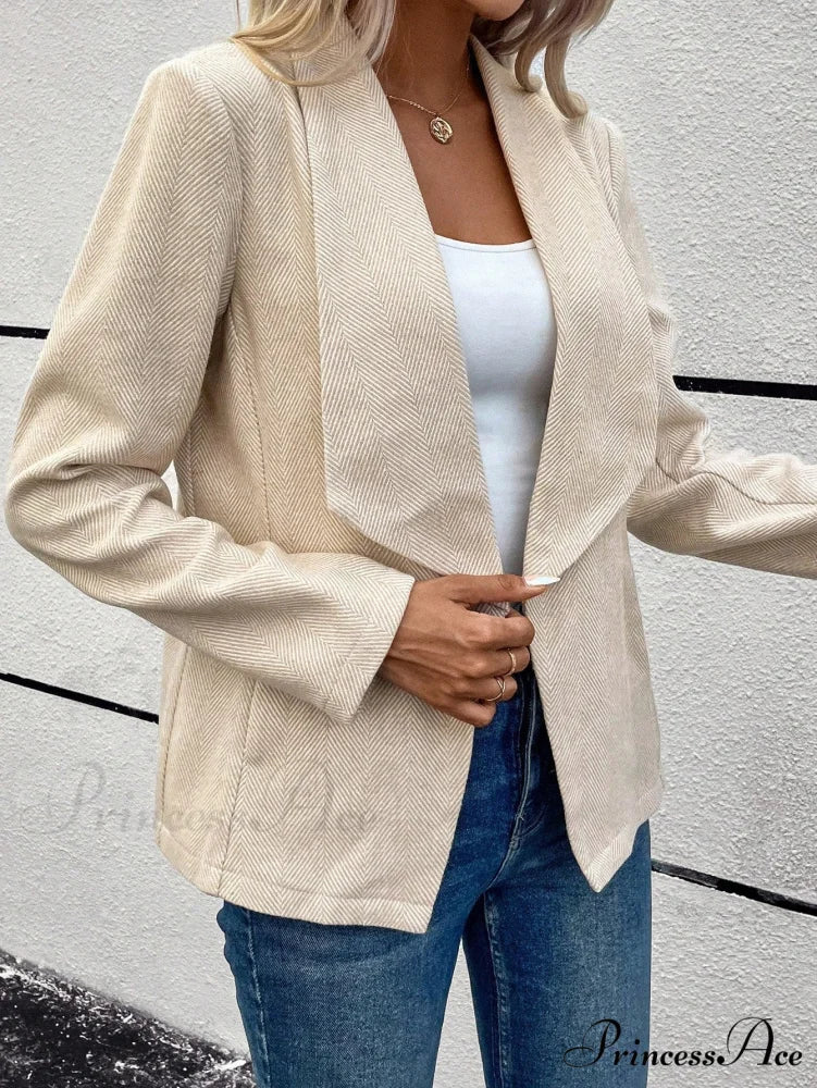 Waterfall Collar Open Front Coat - Image 5