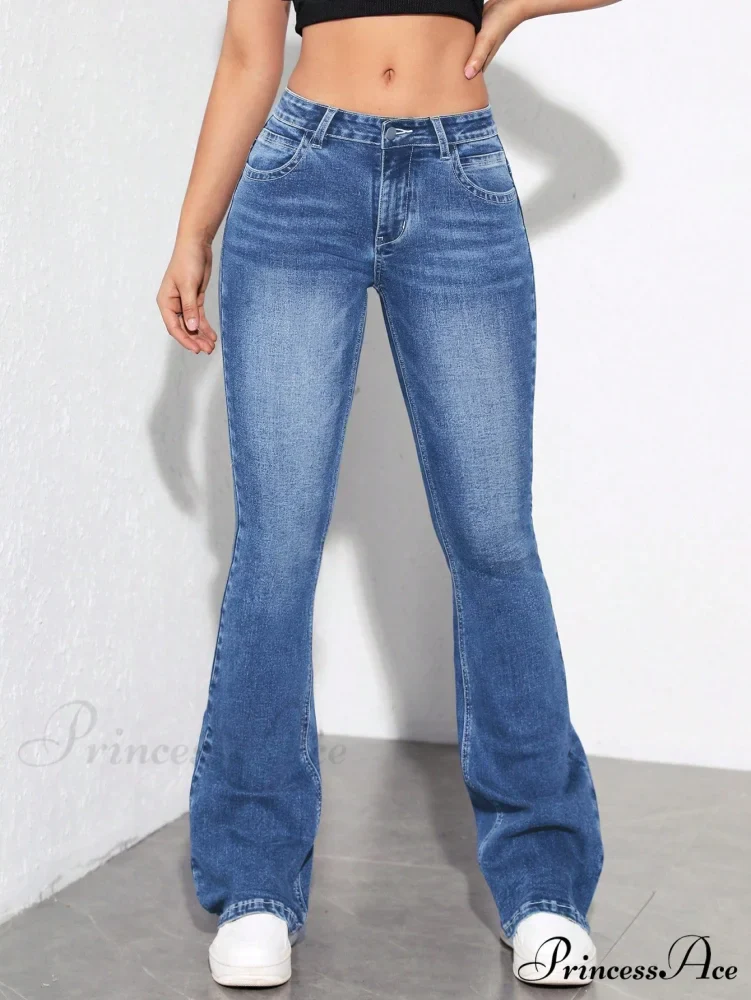 Slant Pocket Flare Leg Jeans - Image 8