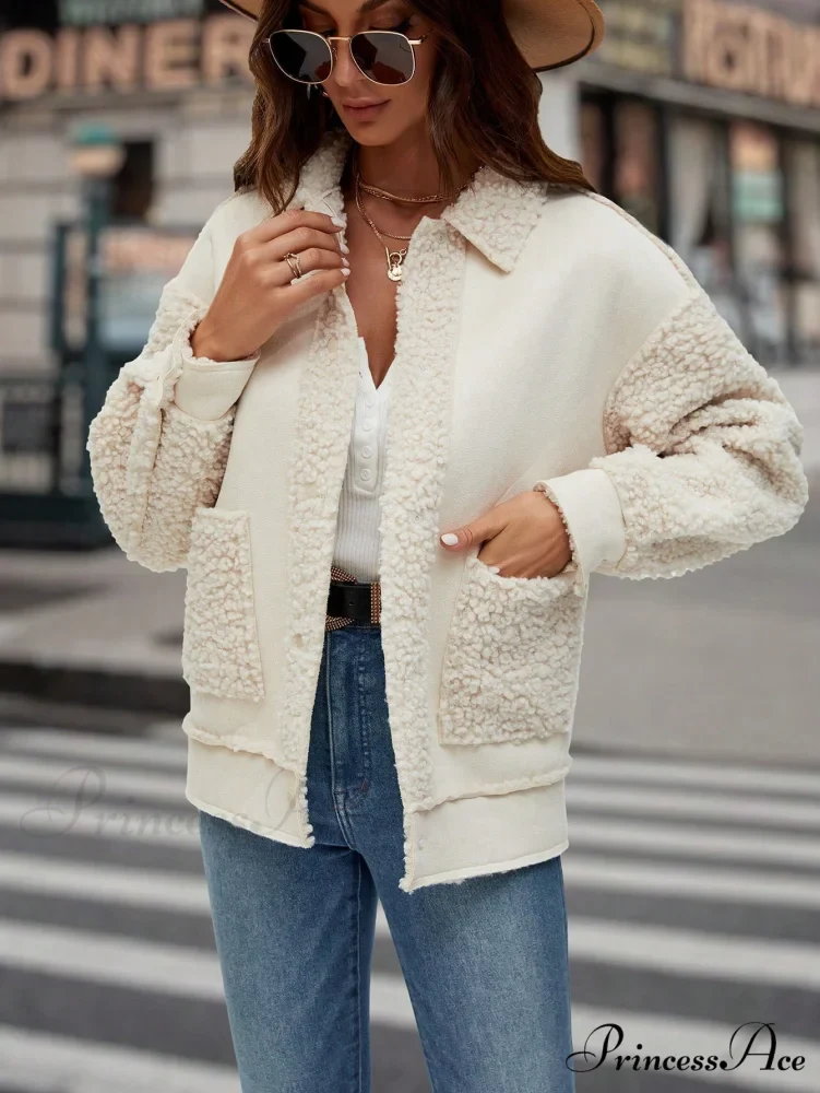 Drop Shoulder Teddy Panel Coat - Image 3