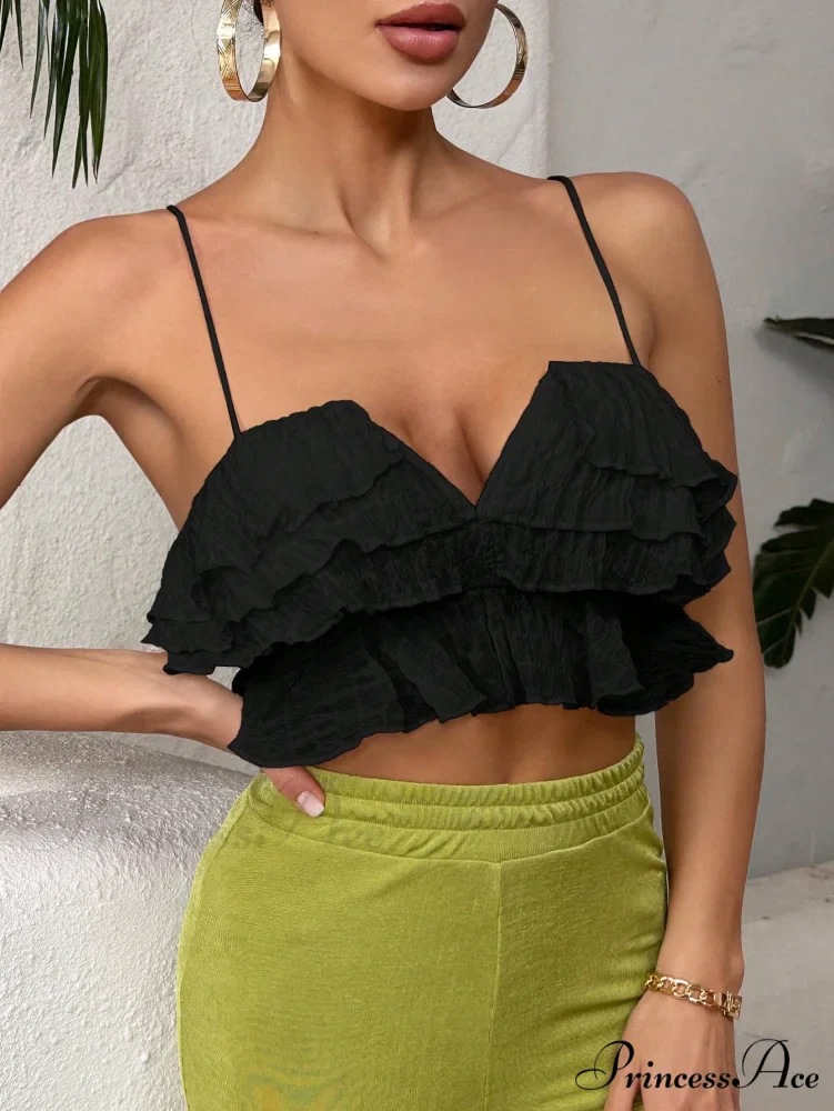 Ruffle Trim Crop Cami Top - Image 4