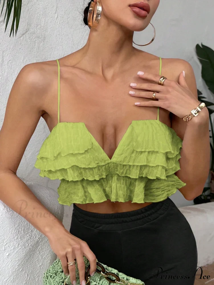 Ruffle Trim Crop Cami Top - Image 8