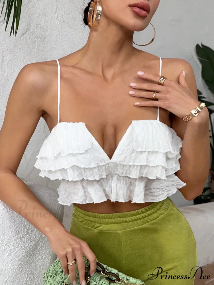 Ruffle Trim Crop Cami Top - Image 9